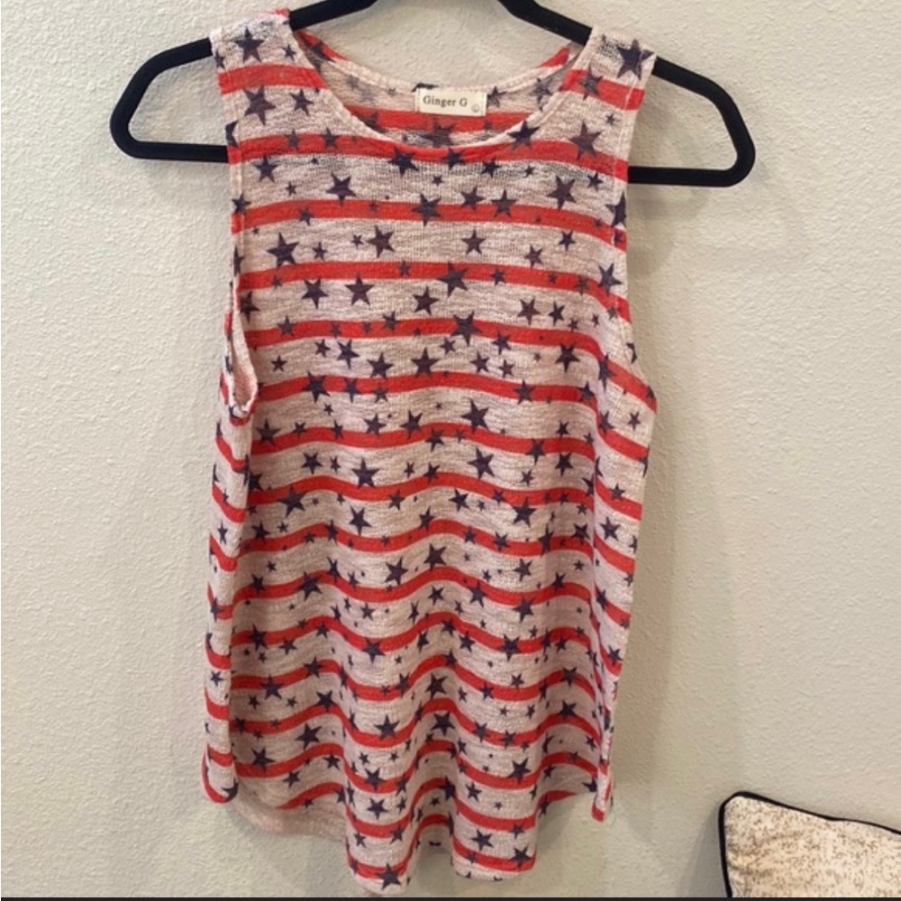 American flag print style tank